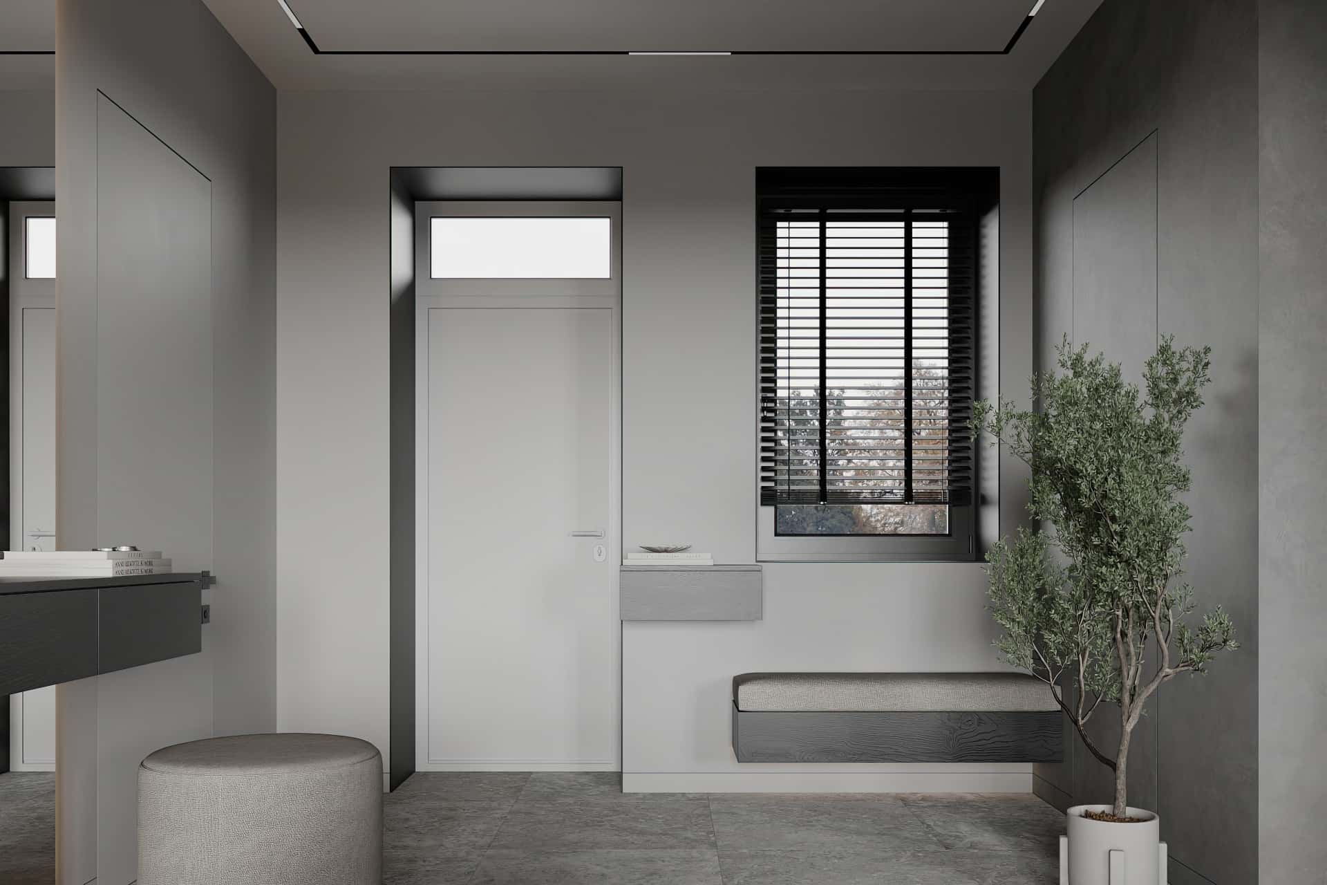 Дизайн и ремонт квартиры в КП Бристоль — Изысканный монохром, 164 м2. 1 этаж Прихожая, фото 4