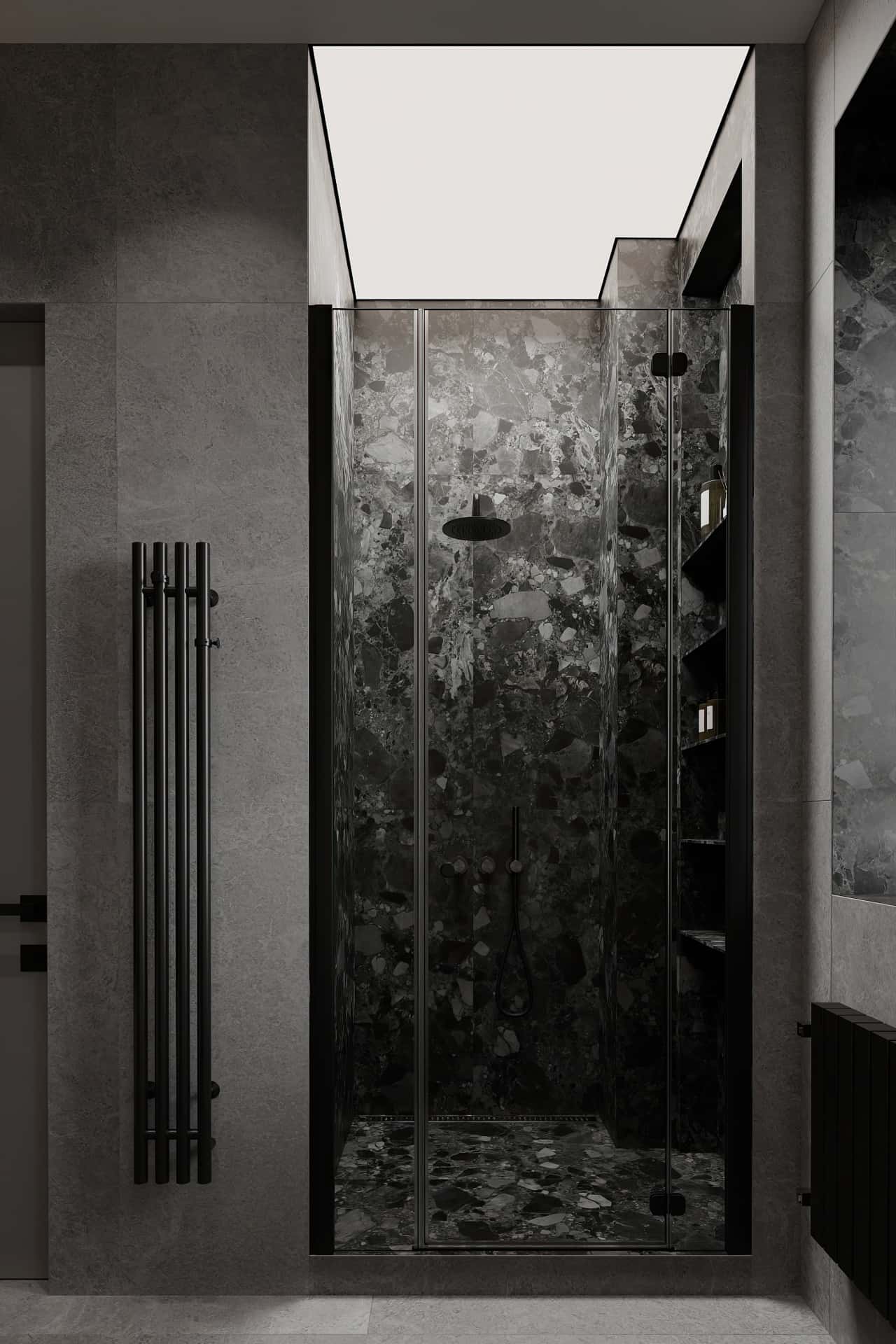 Дизайн и ремонт квартиры в КП Бристоль — Изысканный монохром, 164 м2. 1 этаж Санузел, фото 9