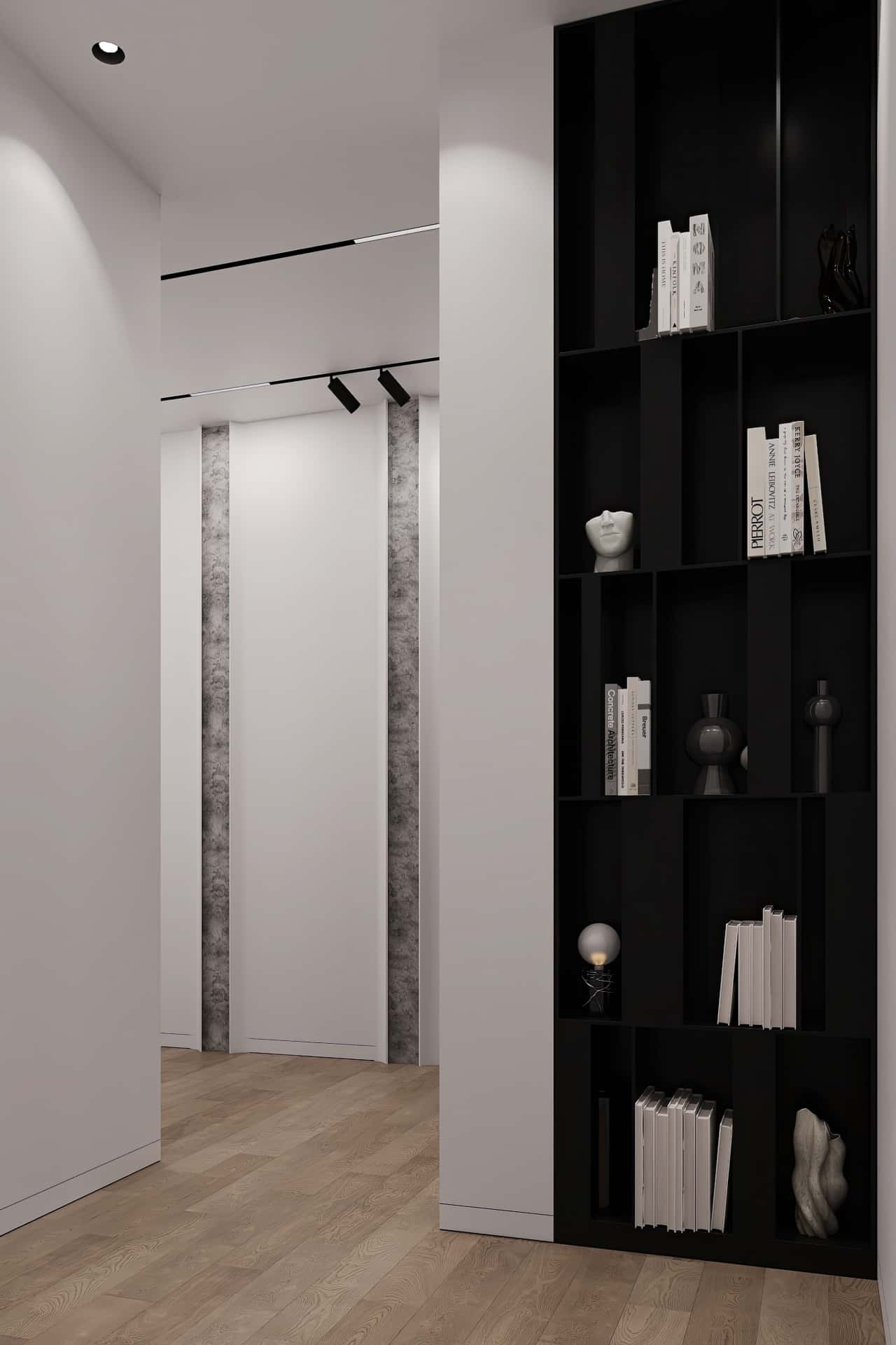 Дизайн и ремонт квартиры в КП Бристоль — Изысканный монохром, 164 м2. 2 этаж Коридор, фото 6