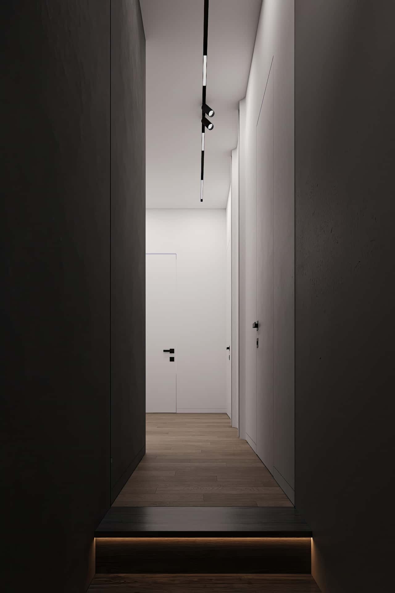 Дизайн и ремонт квартиры в КП Бристоль — Изысканный монохром, 164 м2. 2 этаж Коридор, фото 7