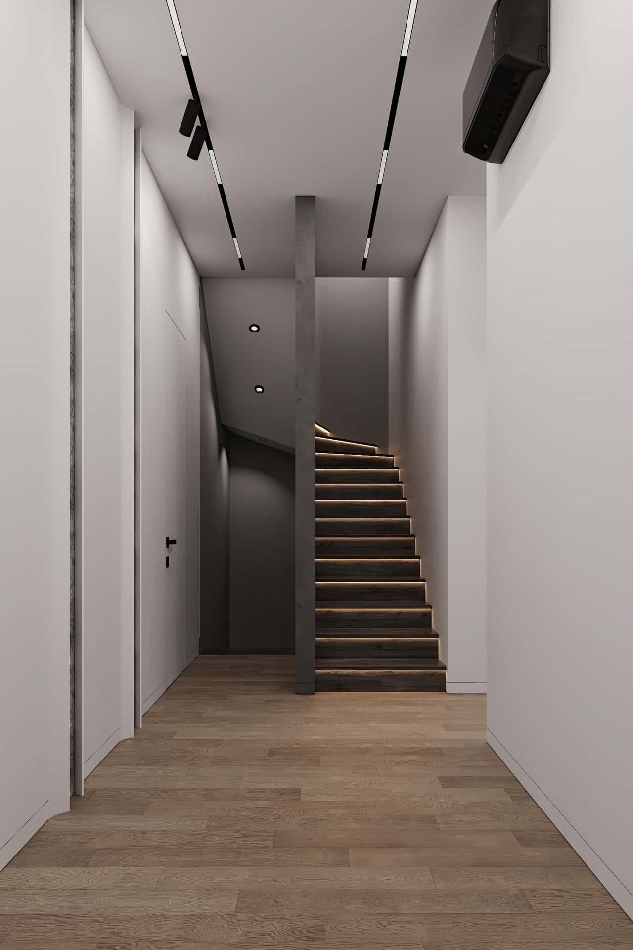 Дизайн и ремонт квартиры в КП Бристоль — Изысканный монохром, 164 м2. 2 этаж Коридор, фото 4