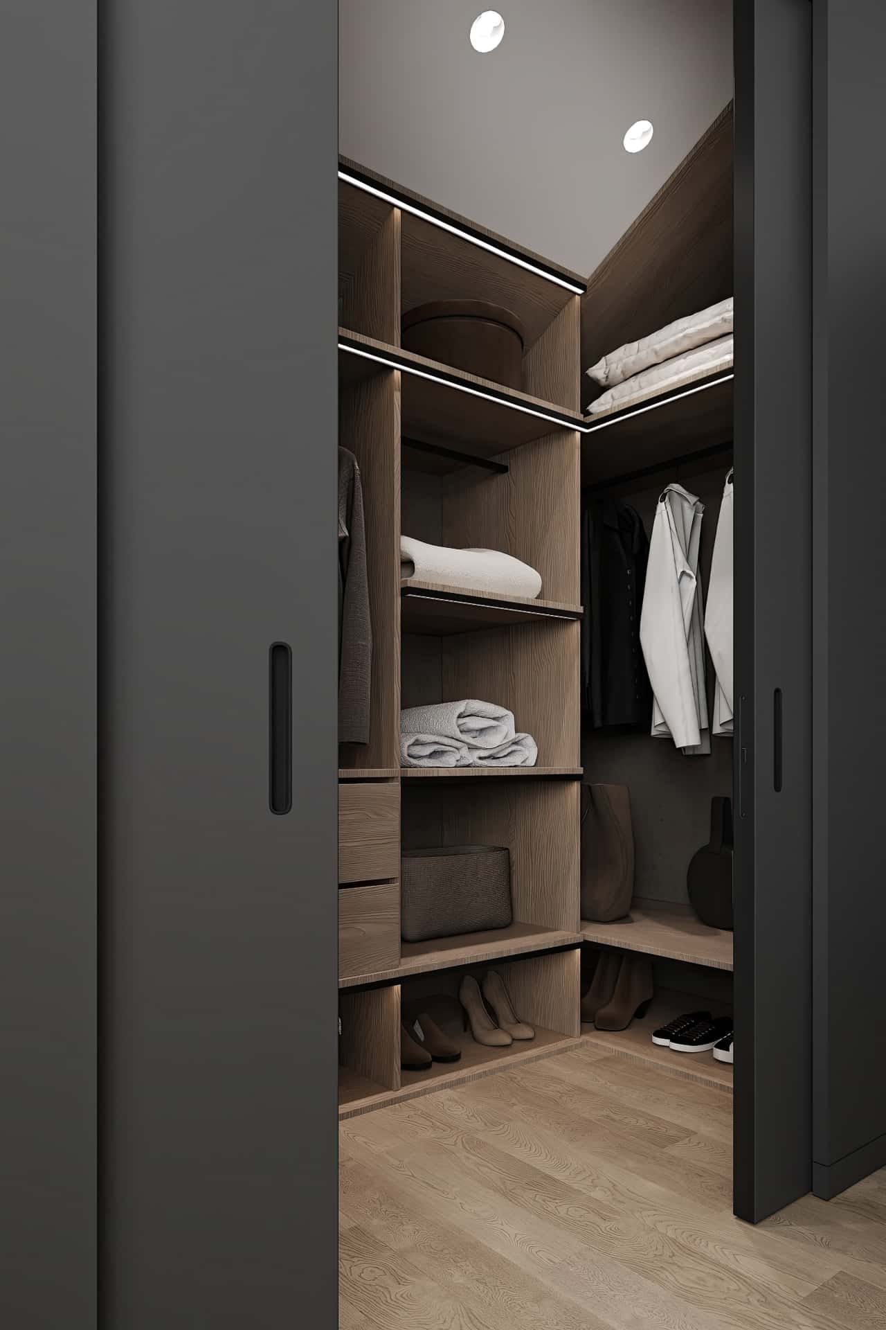 Дизайн и ремонт квартиры в КП Бристоль — Изысканный монохром, 164 м2. 2 этаж Спальня, фото 8