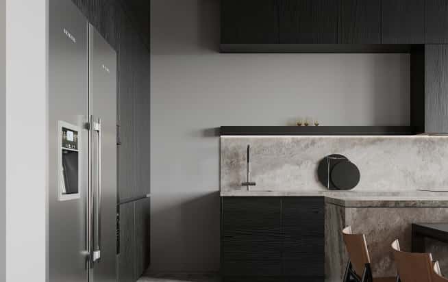 Дизайн и ремонт квартиры в КП Бристоль в стиле современная классика. 1 этаж Кухня-гостиная, фото 2