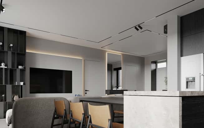 Дизайн и ремонт квартиры в КП Бристоль в стиле современная классика. 1 этаж Кухня-гостиная, фото 4