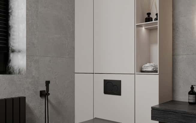 Дизайн и ремонт квартиры в КП Бристоль в стиле современная классика. 1 этаж Санузел, фото 1