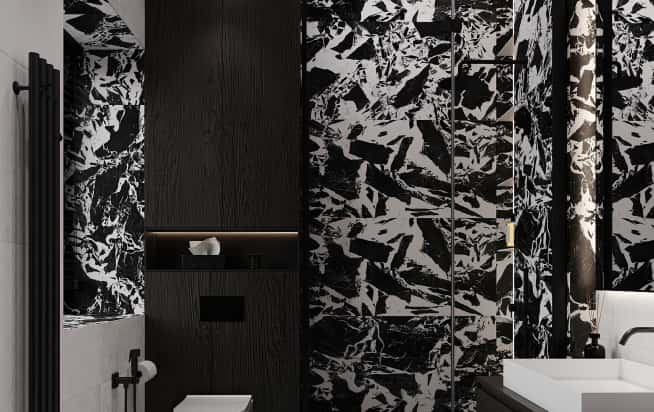 Дизайн и ремонт квартиры в КП Бристоль в стиле современная классика. 2 этаж Душевая, фото 2