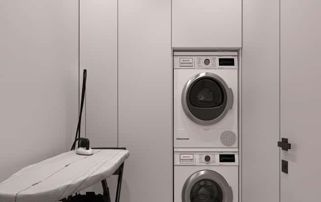 Дизайн и ремонт квартиры в КП Бристоль в стиле современная классика. 2 этаж Постирочная