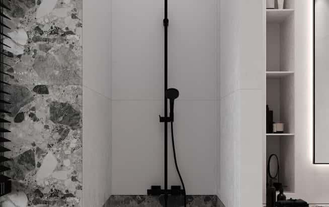 Дизайн и ремонт квартиры в КП Бристоль в стиле современная классика. 2 этаж Ванная, фото 2