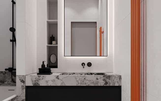 Дизайн и ремонт квартиры в КП Бристоль в стиле современная классика. 2 этаж Ванная