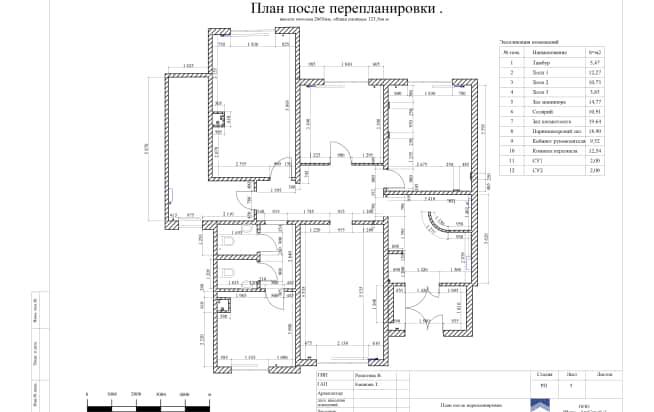 Декоративный акцент. План после перепланировки