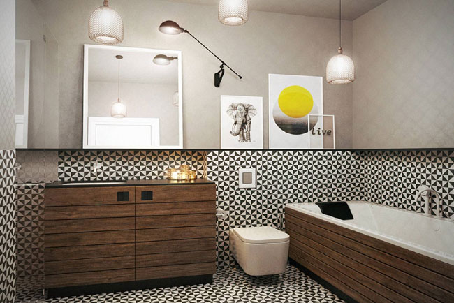 Ванная комната в скандинавском стиле. Фото 011