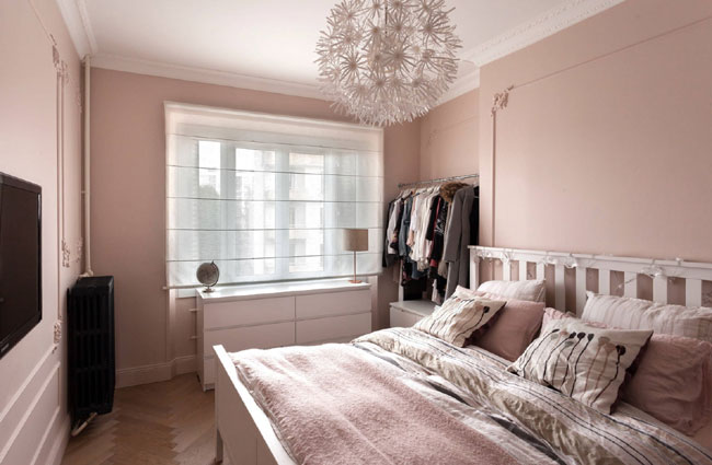 Пудровый розовый - универсальный цвет, его можно использовать в спальне и гостиной, на кухне и даже в ванной комнате