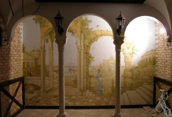 Роспись стен и потолков в современном интерьере. Фото 02