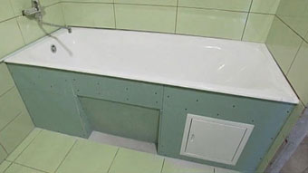Конструкции из гипсокартона в ванной. Фото 03