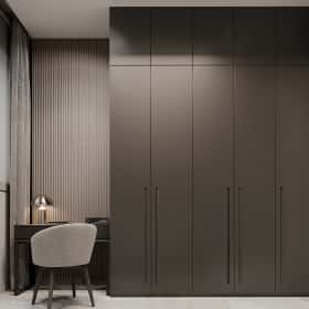 Изысканный монохром. Дизайн и ремонт таунхауса 164м2 в КП Бристоль в неоклассическом стиле. 1 этаж Гостевая