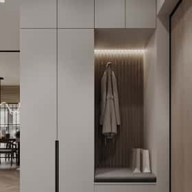 Растим чемпиона. Дизайн и ремонт квартиры 80м2 ЖК Ивантеевка 2020 в современном стиле. Прихожая и коридор, фото 03