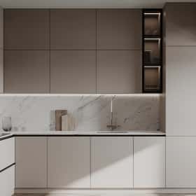 Растим чемпиона. Дизайн и ремонт квартиры 80м2 ЖК Ивантеевка 2020 в современном стиле. Кухня-гостиная, фото 08