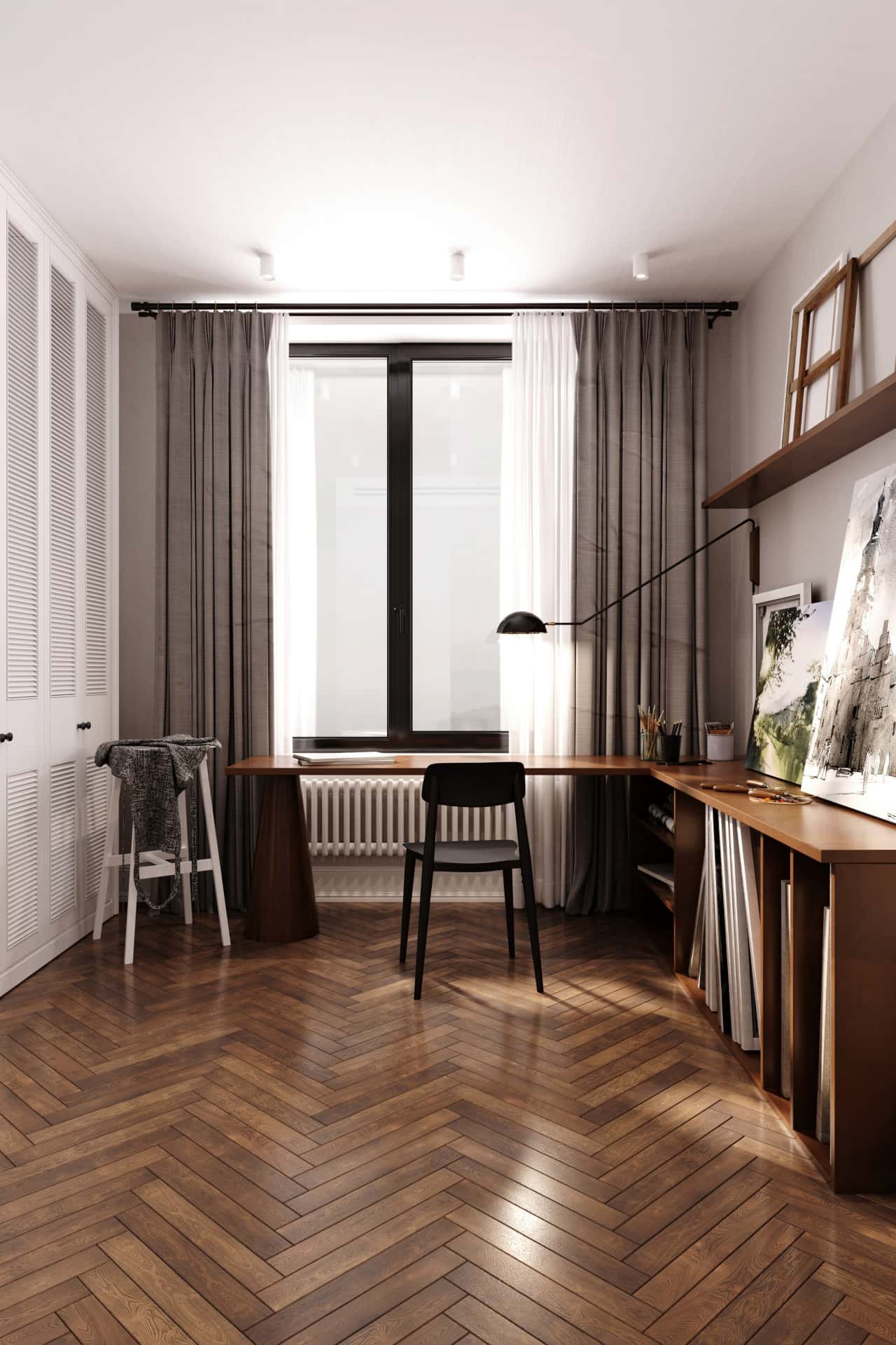 Дизайн и ремонт квартиры в ЖК Врубеля 4 — Дух Монмартра, 101 м2. Мастерская, фото 8