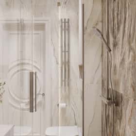 Диалог поколений. Дизайн и ремонт квартиры 93м2 ЖК Хэдлайнер в неоклассике. Санузел, фото 05