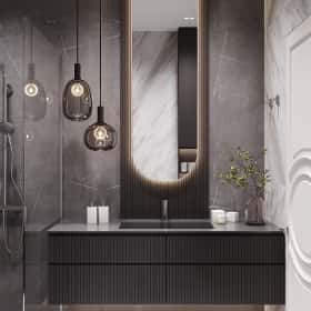 Диалог поколений. Дизайн и ремонт квартиры 93м2 ЖК Хэдлайнер в неоклассике. Санузел 2