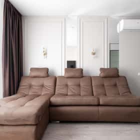 Деликатная классика. Дизайн и ремонт квартиры 65м2 в ЖК Кронштадтский 9 в современном классическом стиле. Кухня-гостиная, фото 09