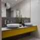Жёлтая подвесная тумба в ванной. Дизайн и ремонт квартиры в ЖК «Дубровская Слобода»  — Возвращение к простоте. Фото 029