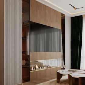 Современная роскошь. Дизайн и ремонт квартиры 111м2 ЖК Павелецкая сити в современном стиле. Кухня-столовая, фото 06