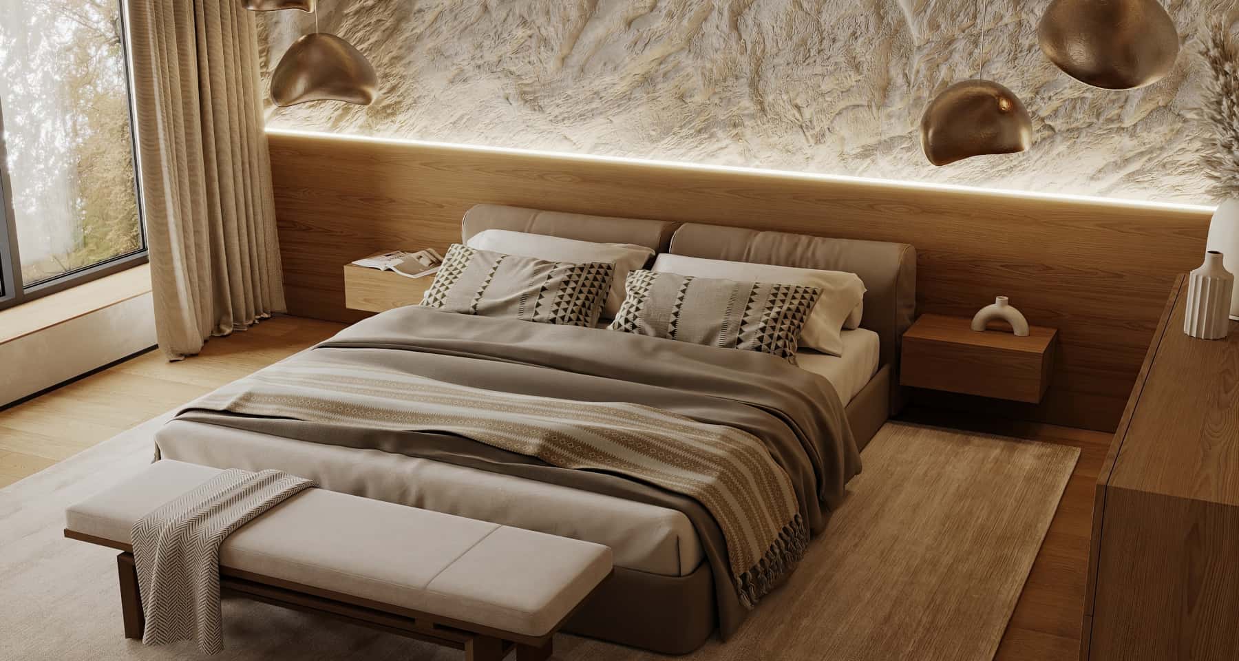 Дизайн спальни в доме