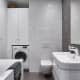 Мраморная белая стена для украшения ванной комнаты. Дизайн и ремонт квартиры в ЖК «Доминион» — Аскетичный интерьер. Фото 034