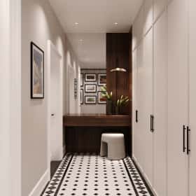 Дух Монмартра. Дизайн и ремонт квартиры 101м2 в ЖК Врубеля 4 во французской классике. Прихожая, фото 02