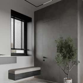 Изысканный монохром. Дизайн и ремонт таунхауса 164м2 в КП Бристоль в неоклассическом стиле. 1 этаж Прихожая, фото 02