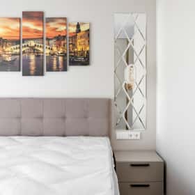 Деликатная классика. Дизайн и ремонт квартиры 65м2 в ЖК Кронштадтский 9 в современном классическом стиле. Спальня, фото 04