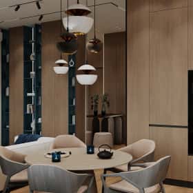 Объятия моря. Дизайн и ремонт квартиры 91м2 ЖК Событие в современном эко-стиле. Кухня-гостиная, фото 07