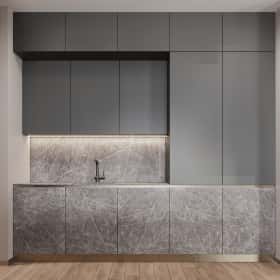 Утончённая простота. Дизайн и ремонт квартиры 123м2 ЖК Джаз в стиле современный минимализм. Кухня-гостиная, фото 05