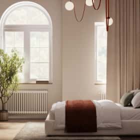 Очарование природы. Дизайн и ремонт загородного дома 116м2 в КП Британика в современном стиле. 2 этаж Спальня, фото 02