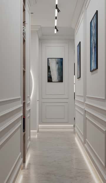 Удобство со вкусом. Дизайн и ремонт квартиры 88м2 ЖК Вереск в современной классике. Прихожая и коридор, фото 06