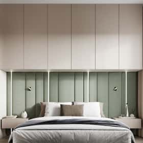 Сочный синий. Дизайн и ремонт квартиры 83м2 в ЖК Большая семерка в современном стиле. Мастер-спальня, фото 04