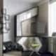 Диван серебристого цвета с салатовыми подушками. Дизайн и ремонт квартиры в ЖК «Ривер Парк» — Брутальный Нью-Йорк. Фото 08