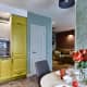 Кухня в ярком жёлтом цвете. Дизайн и ремонт квартиры в ЖК «M-House»  — Функциональная эклектика. Фото 017