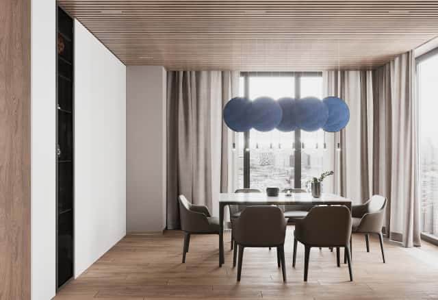 Фотографии помещений в стиле минимализм. Утончённая простота. Дизайн и ремонт квартиры 123м2 ЖК Джаз в стиле современный минимализм. Столовая.