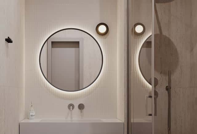 Фотографии санузлов. Скандинавский акцент. Дизайн и ремонт квартиры 95м2 ЖК Садовые кварталы в современном стиле. Мастер-санузел.