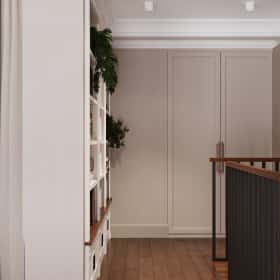 Квартира с мезонином. Дизайн и ремонт квартиры 89м2 ЖК Джаз в современном. Спальня на антресоле, фото 03