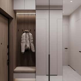 Фотографии помещений в современном стиле. Ода современности. Дизайн и ремонт квартиры 63м2 ЖК Рассказово в современном стиле. Прихожая и коридор.
