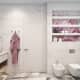 Белая с серыми вкраплениями, плитка в ванной комнате. Дизайн и ремонт квартиры в ЖК «Алые паруса» — Лазурное сияние. Фото 021