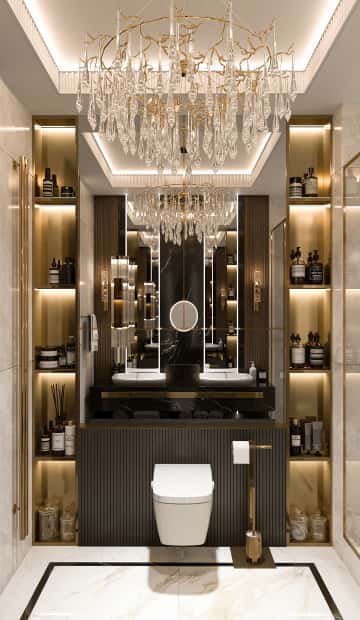 Для визуального увеличения пространства задействовали зеркальные панели