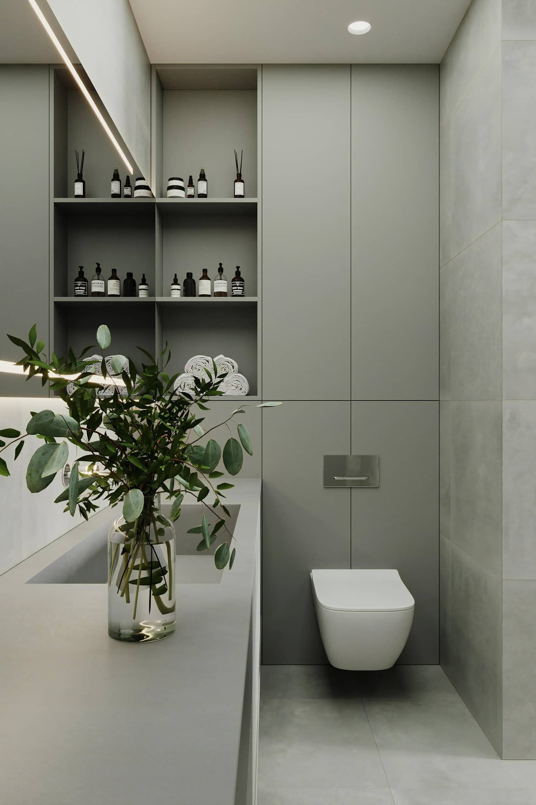 Оформление интерьера ванной комнаты в белый цвет. Фото № 72126.