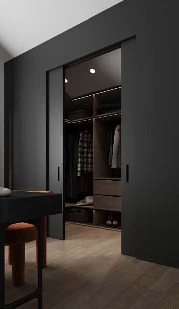 Изысканный монохром. Дизайн и ремонт таунхауса 164м2 в КП Бристоль в неоклассическом стиле. 2 этаж Спальня, фото 01