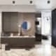 Большой серо-коричневый шкаф с огромным количеством полок и ниш. Дизайн и ремонт квартиры в ЖК «Испанские кварталы» — Семейные драгоценности. Фото 01