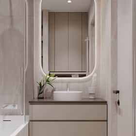 Цвета природы. Дизайн и ремонт квартиры 110м2 в ЖК Wow в современном стиле. Ванная