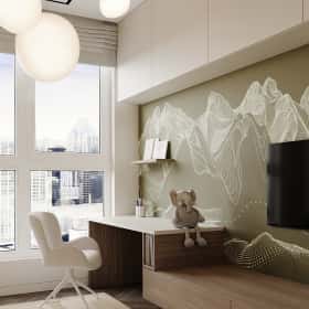 Цвета природы. Дизайн и ремонт квартиры 110м2 в ЖК Wow в современном стиле. Спальня младшего сына, фото 02